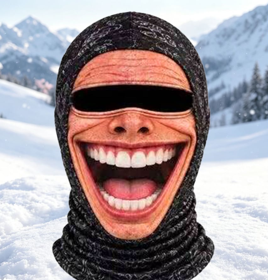 🤣Funny Realistic Face Ski Mask – Hilarious Winter Party Gear for Outdoor Groups