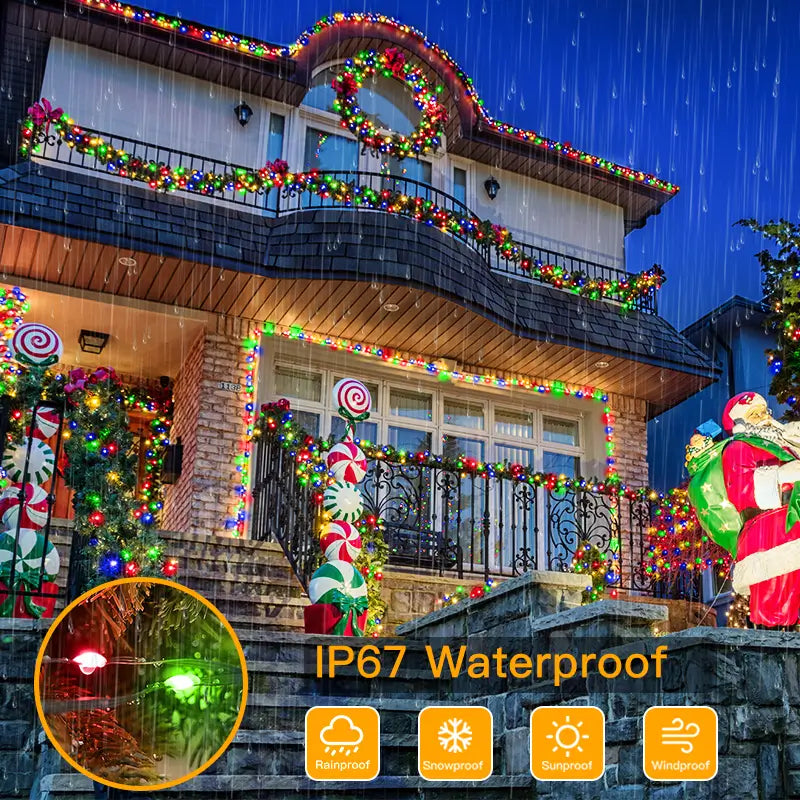 Christmas lights remote control, lighting modes and timer features