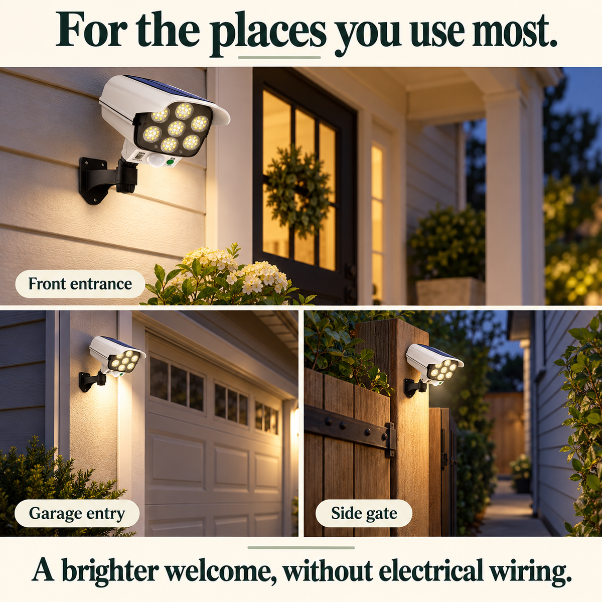 ☀️ Solar Motion Sensor Outdoor Light with Remote — Camera-Style Design