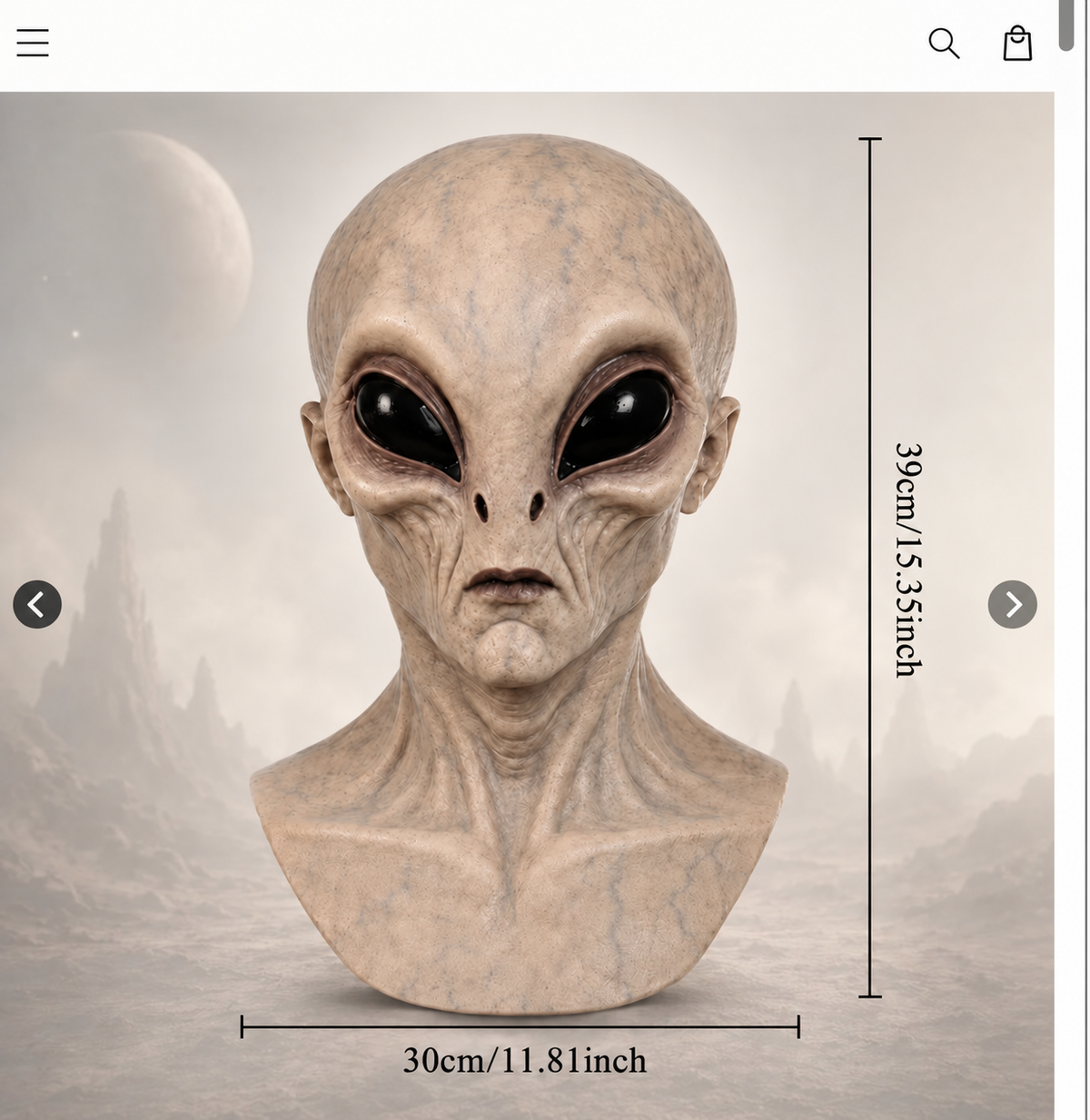 Ultra-Realistic Alien Silicone Mask – Adult Halloween Costume & Cosplay Prop