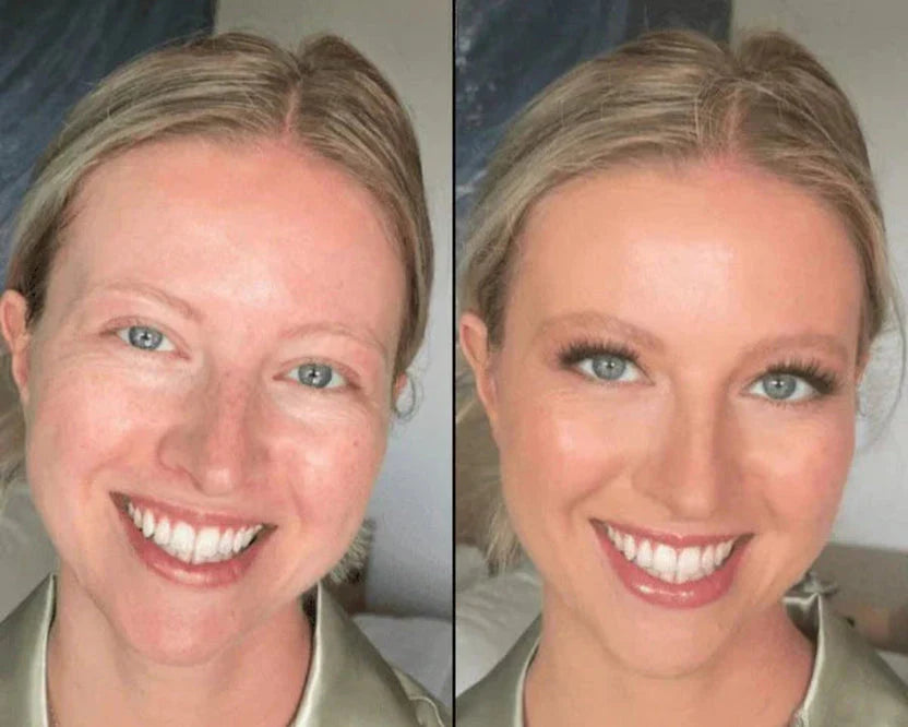 Original side-by-side foundation application photographs