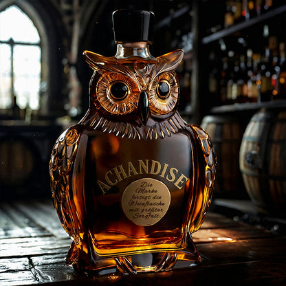 Achandise™ Owl Whiskey Decanter 350 ml ——Unique Glass Bottle for Whiskey, Wine & Liquor