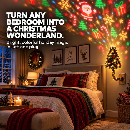 🎄 Plug-In Christmas Tree Projection Night Light – Instant Holiday Room Decor