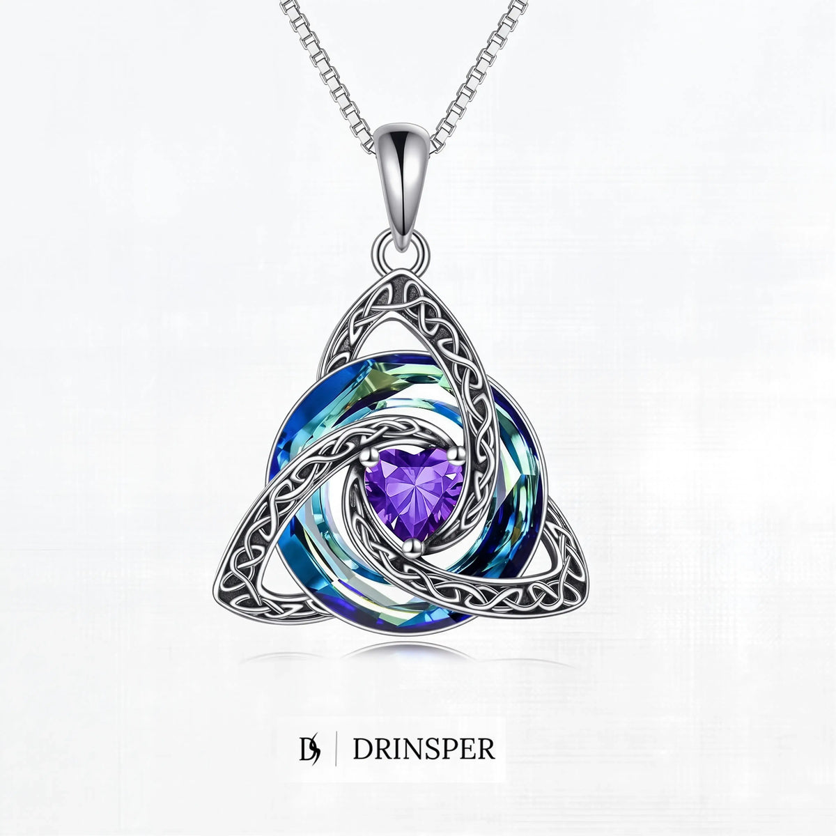 Celtic Birthstone Trinity Necklace  A Symbol of Faith, Love & Forever