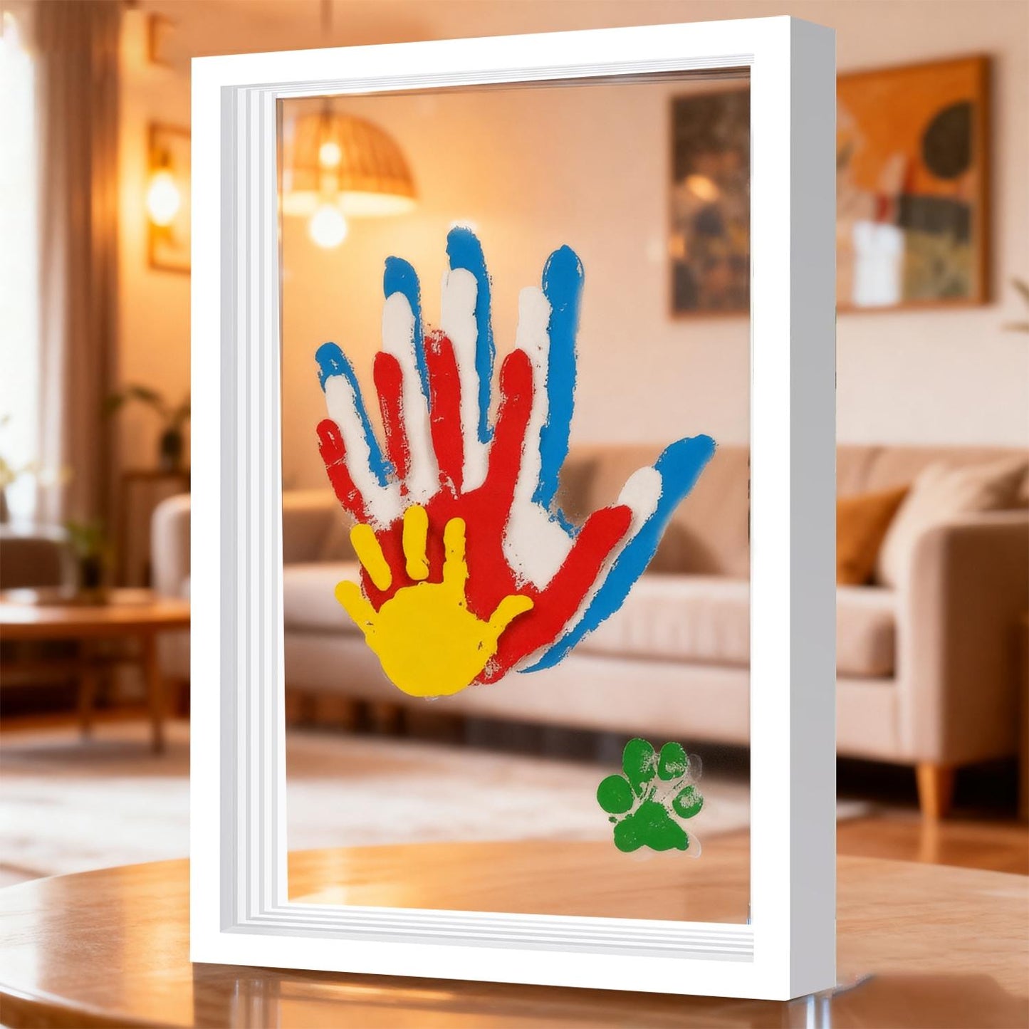 🎁Last Day 50% OFF🔥Wooden Transparent Handprint Frame Set, DIY Family Memorial Gift Kit