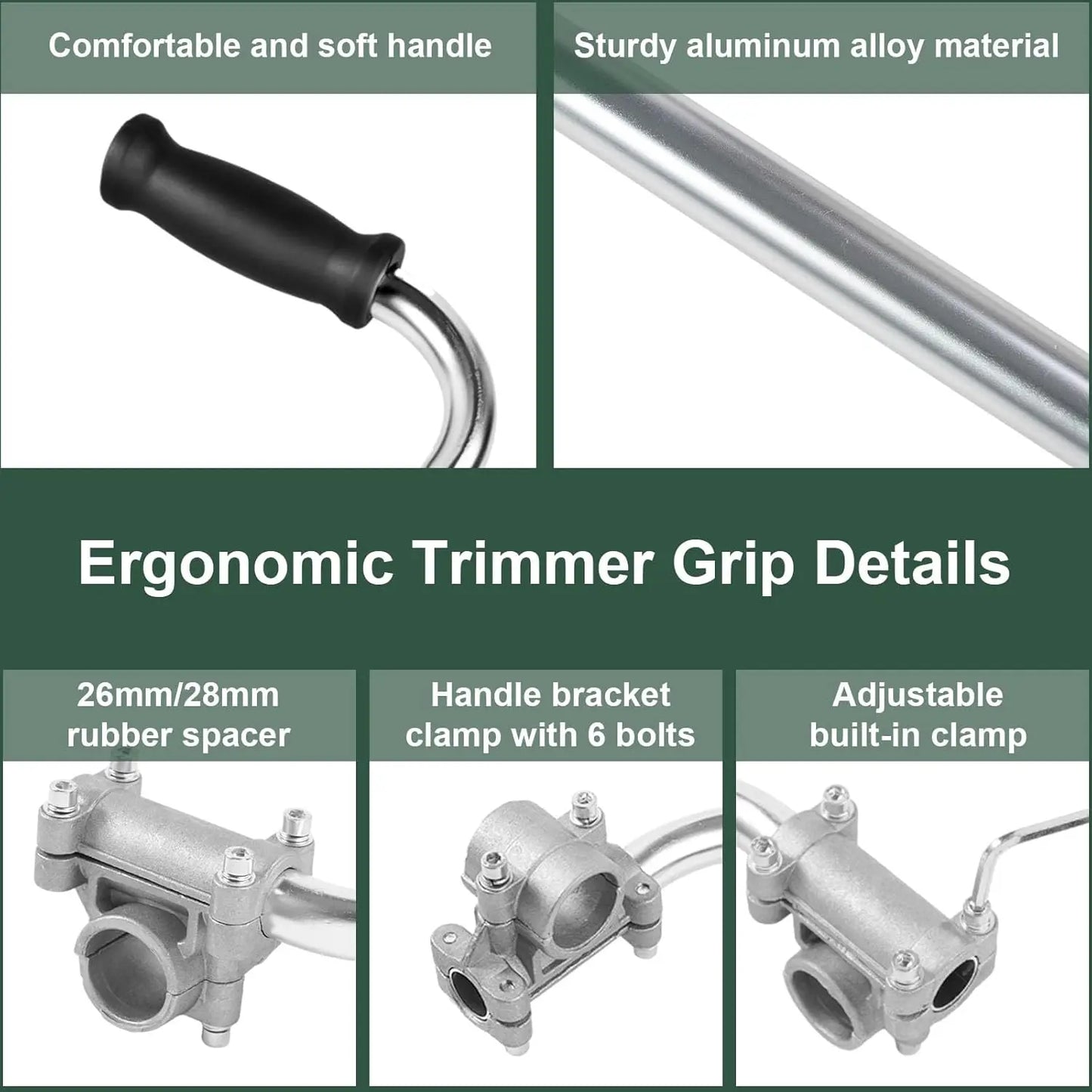 Aluminum Trimmer Handle with Bracket Clip