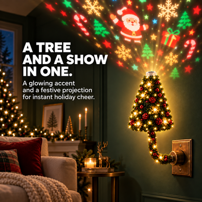 🎄 Plug-In Christmas Tree Projection Night Light – Instant Holiday Room Decor