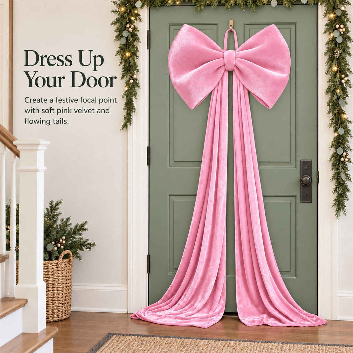 Velvet Christmas Tree Topper Bow, Large Bow for Christmas Tree Decorations