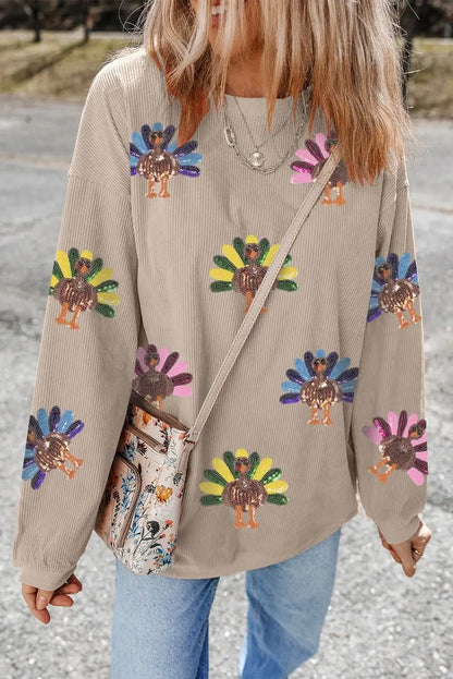 Thanksgiving Turkey Sequin Sweatshirt