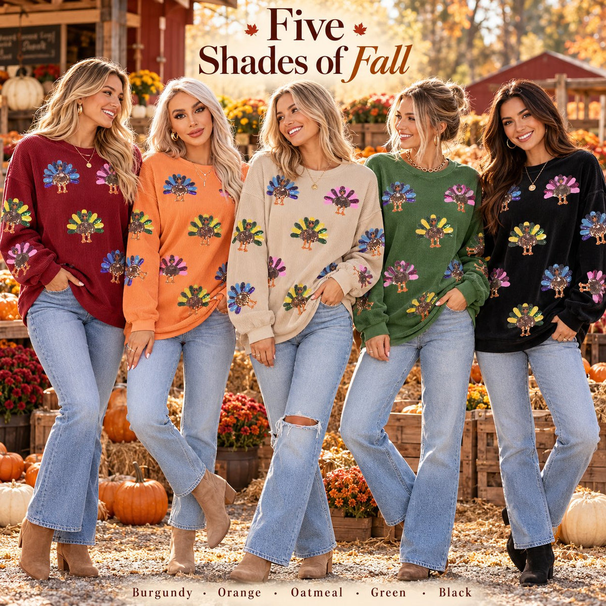 Thanksgiving Turkey Sequin Sweatshirt