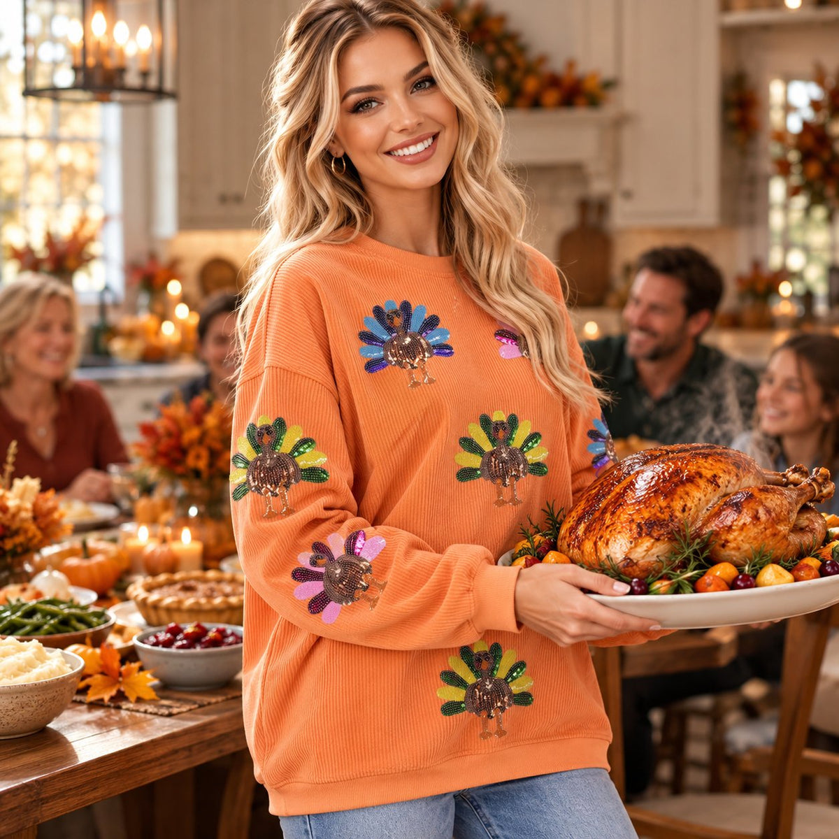 Thanksgiving Turkey Sequin Sweatshirt
