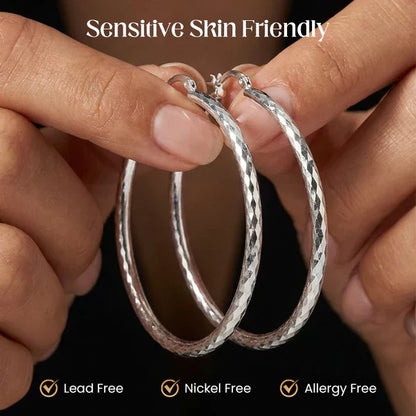 🎉Limited-time Special Offer🎁Diamond-Cut Hoop Earrings for Women – Elegant, Sparkling 💎