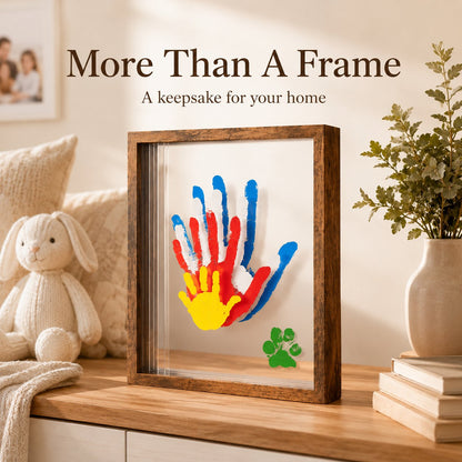 🎁Last Day 50% OFF🔥Wooden Transparent Handprint Frame Set, DIY Family Memorial Gift Kit