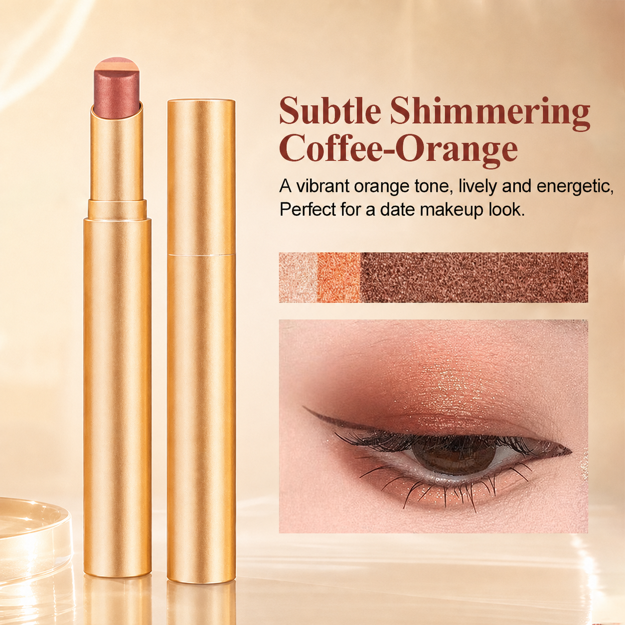 3 in 1 Easy Eyeshadow Stick for Beginners Waterproof Longwear Shimmer Makeup Set