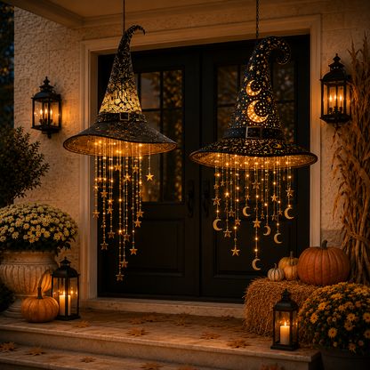 Lighted Witch Hat Hanging Chime