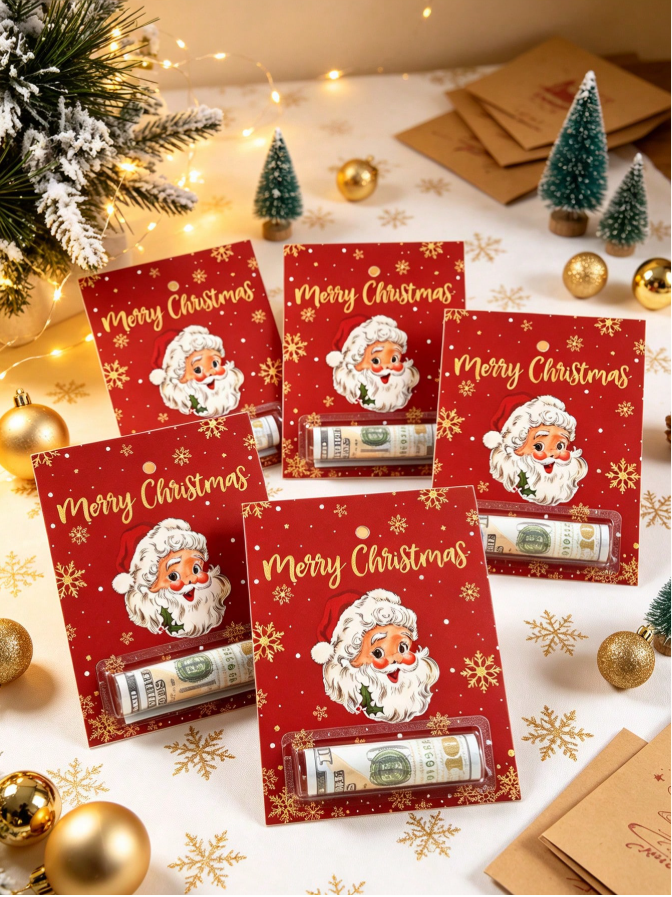 🎄 6pcs Christmas Money Holder Cards