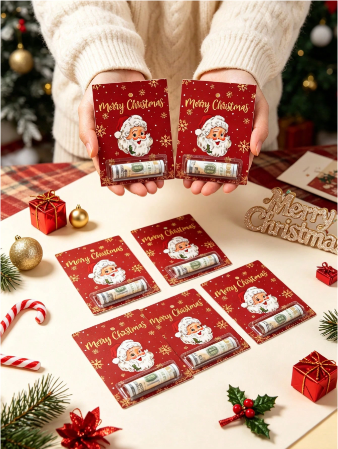 🎄 6pcs Christmas Money Holder Cards
