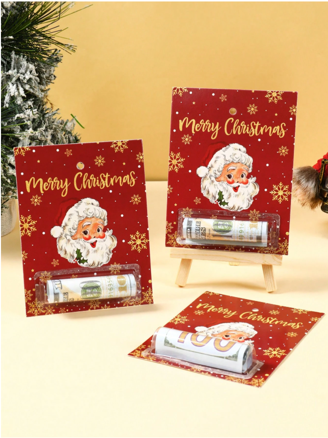 🎄 6pcs Christmas Money Holder Cards