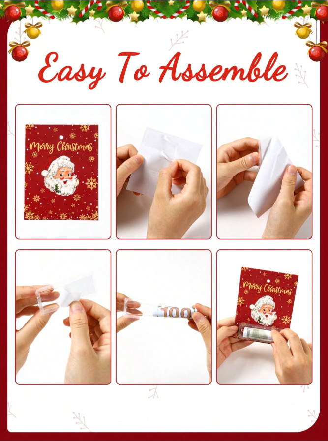 🎄 6pcs Christmas Money Holder Cards