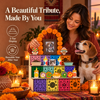 Día de los Muertos 3-Tier Ofrenda Altar — DIY Wooden Display