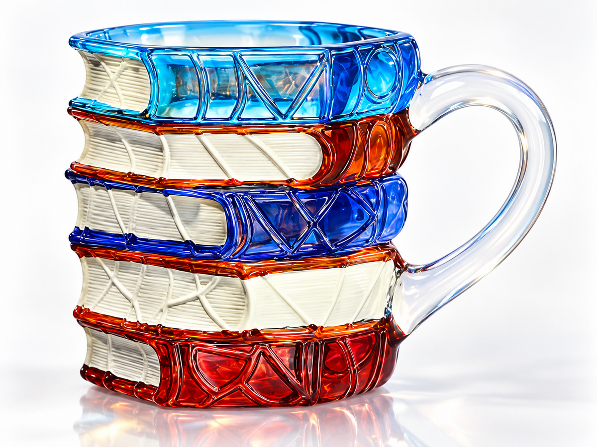 📚 Hand-Painted 3D Book Stack Glass Mug – Cozy Reader Gift☕