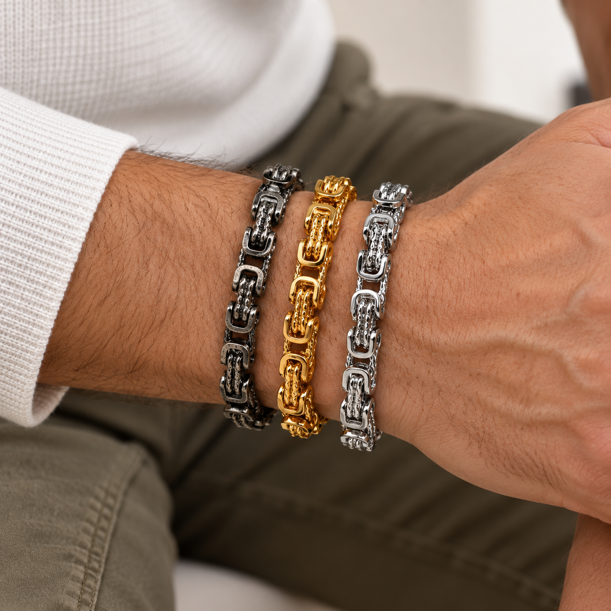 Braided Stainless Steel Bracelet for Men