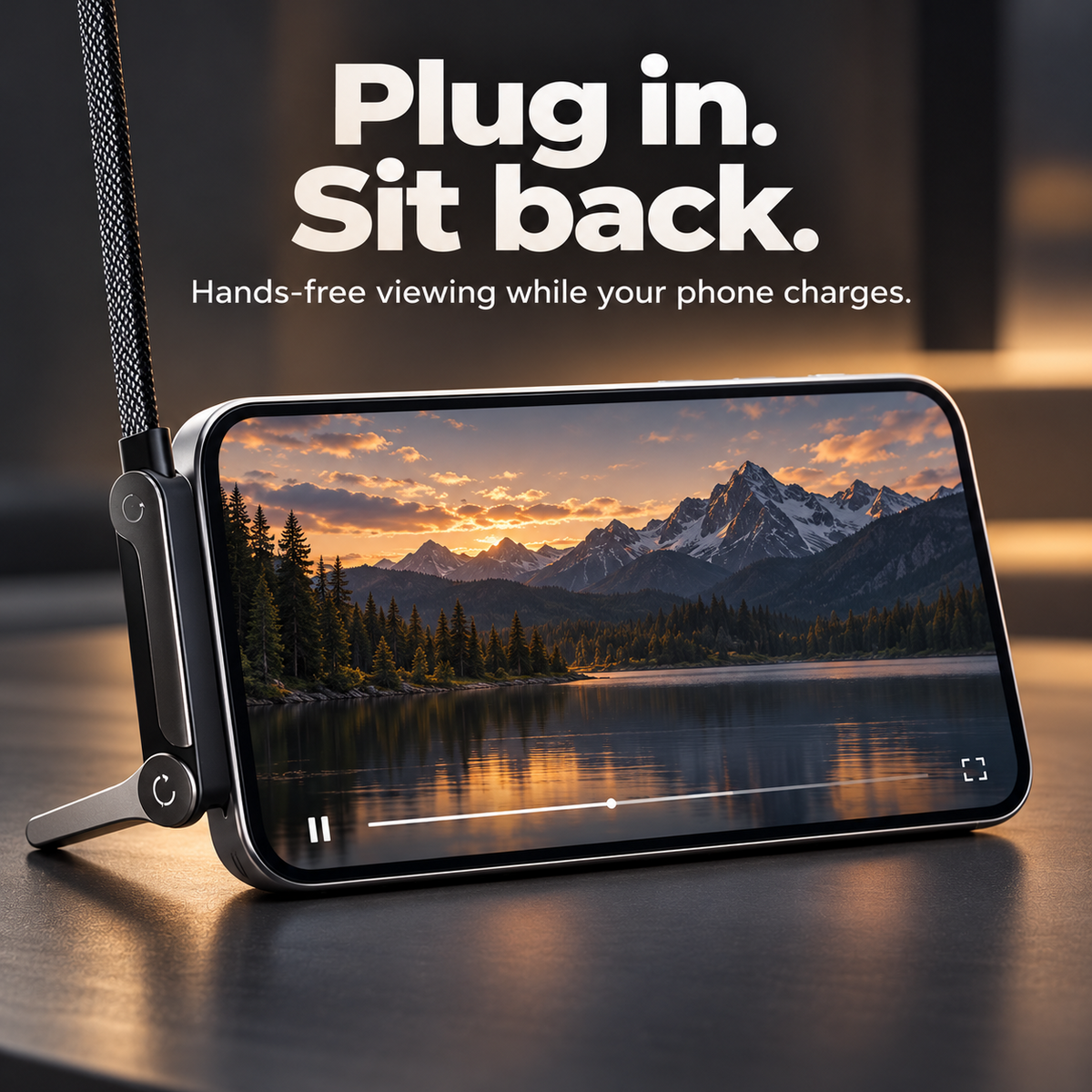 📲 2-in-1 Invisible Holder Charger Cable | MFi-Certified | 240W Fast Charging | Built-In Phone Stand