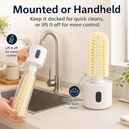 Electric Cup Brush USB-C Rechargeable Automatic Rotating Cleaning Brush for Water Bottle