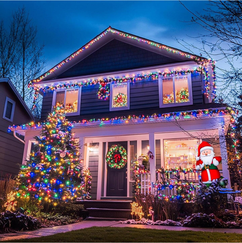 IP67 Waterproof Multicolor Christmas String Lights (Plug in, 8 Modes)