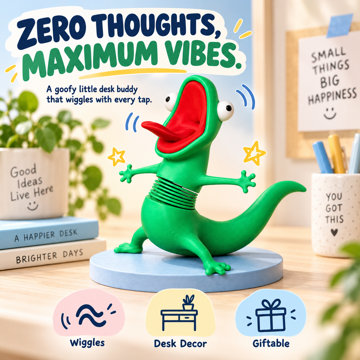🦎Playful Bobble-Spring Lizard Ornament