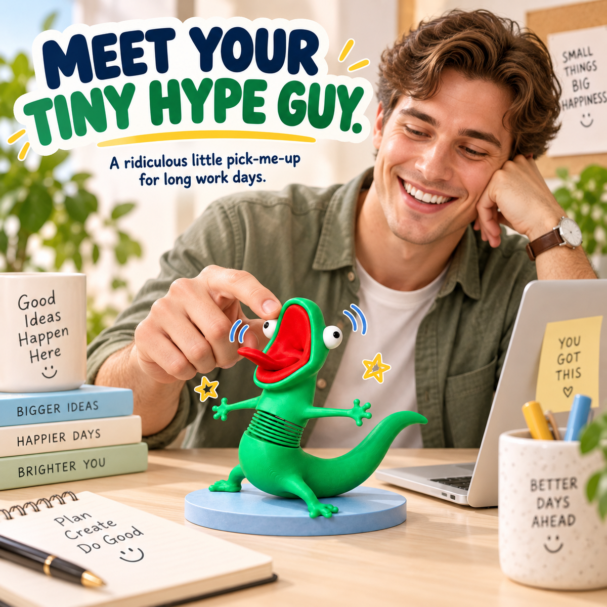 🦎Playful Bobble-Spring Lizard Ornament