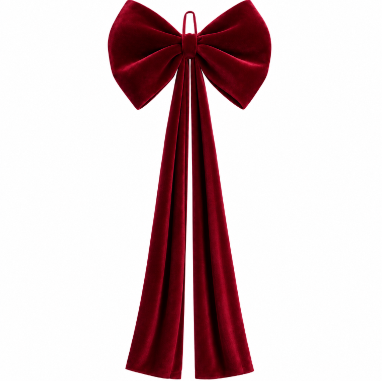 Velvet Christmas Tree Topper Bow, Large Bow for Christmas Tree Decorations