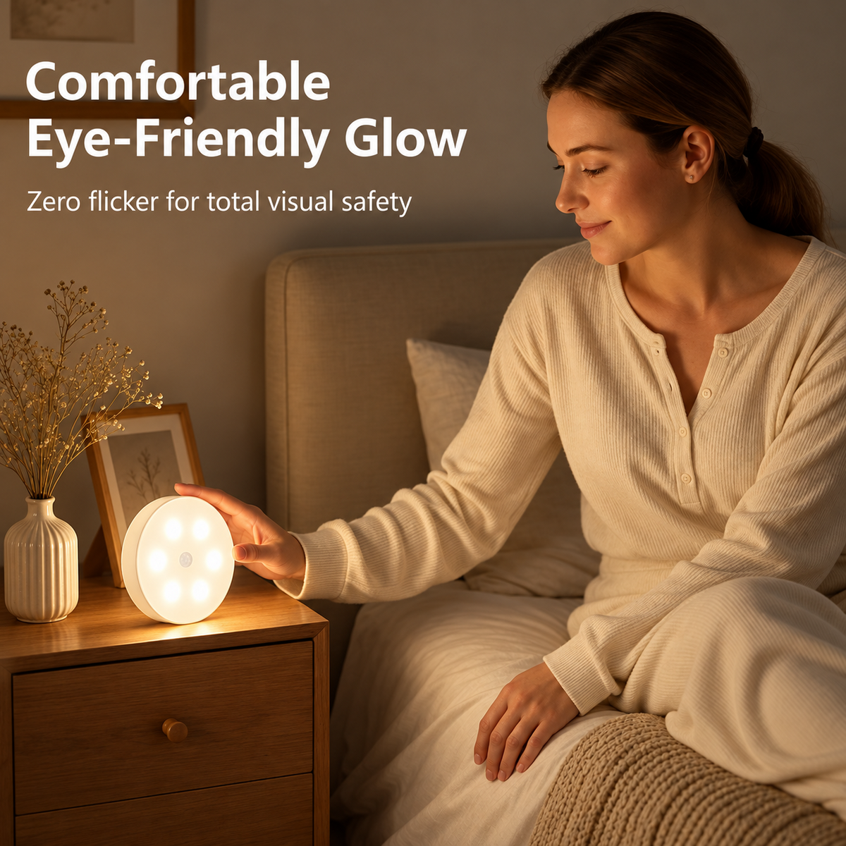 Magnetic rechargeable night light for convenient indoor lighting