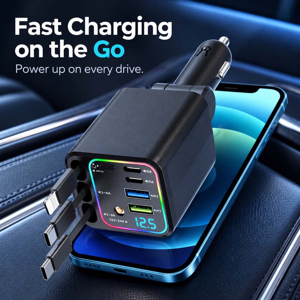 7-in-1 Retractable Car Charger