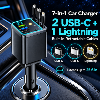 7-in-1 Retractable Car Charger