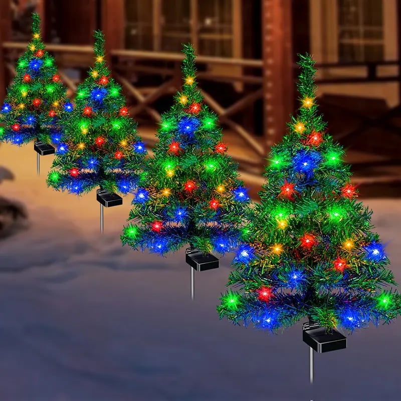 🔥 LAST DAY 49% OFF – Solar Christmas Tree Pathway Lights 🎄✨