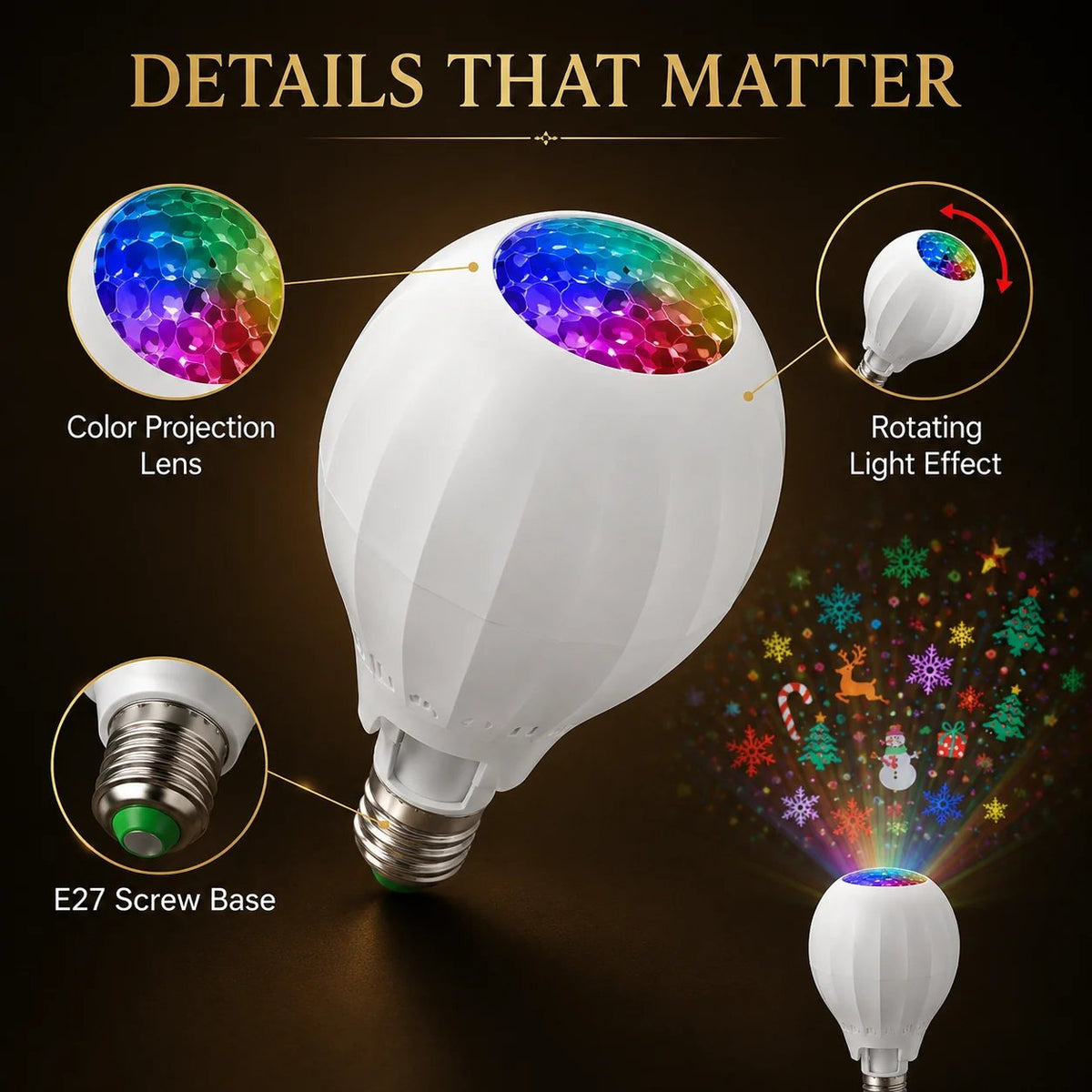 🔥HOT SALE 49% OFF🎅💡Rotating Christmas Projector Bulb
