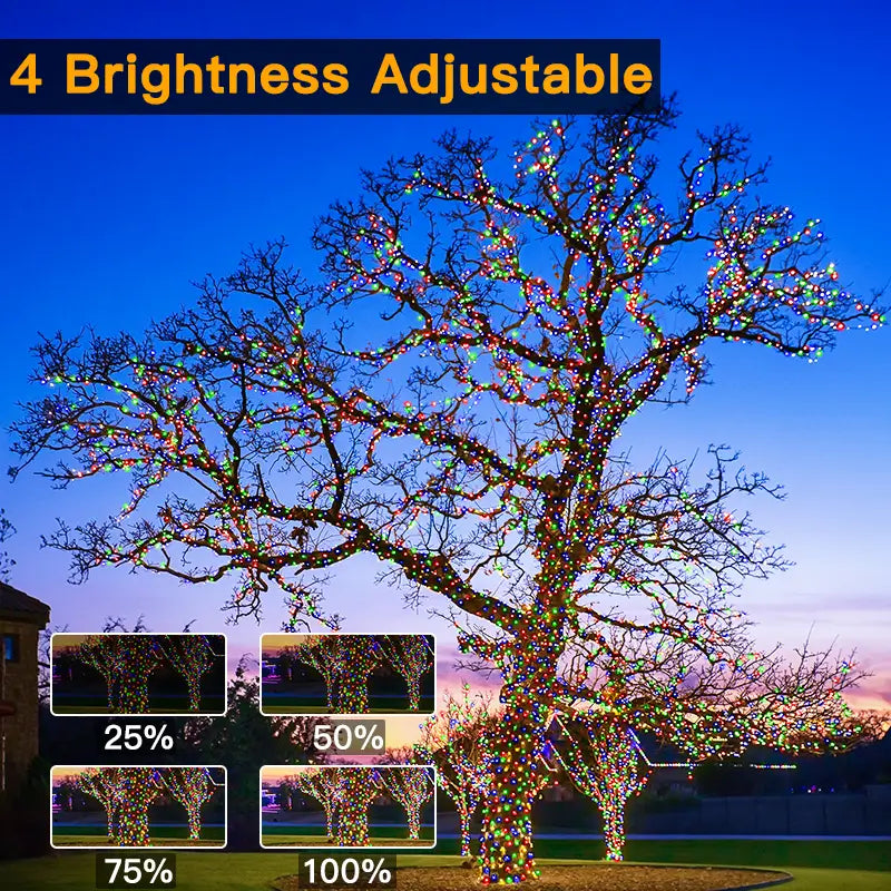 Ollny's 1000 leds multicolor Christmas lights with 4 brightness levels