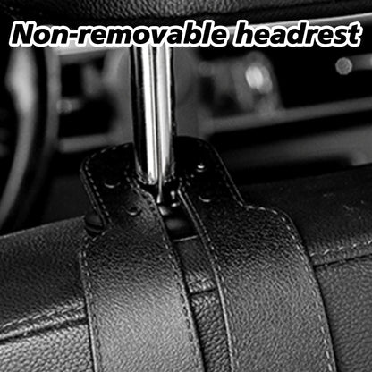 4PCS Faux Leather Car Headrest Hooks: Double-Hook Organizer for Bags & Essentials