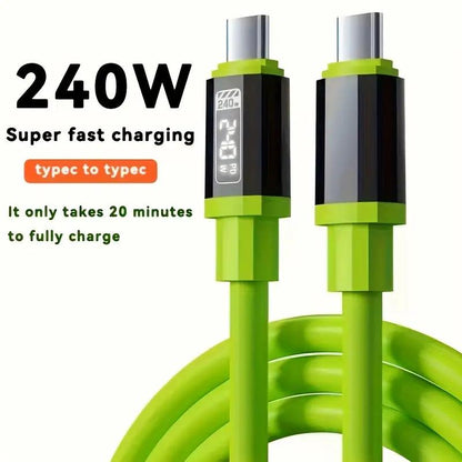 240W Fast Charging Cable, Type-C Smart Quick Charge High-Power Data Cable