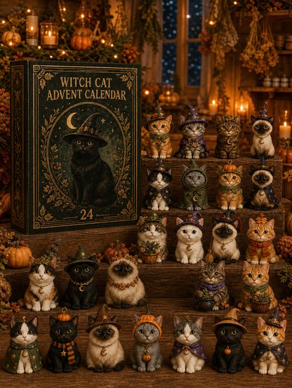 🐈🐈‍⬛2026 Cat Advent Calendar🎁 Gift for Adults Friends Cat Owners and Lovers Christmas Holiday Countdown Gift 24 Designs Cats Charm Christmas Tree Ornament