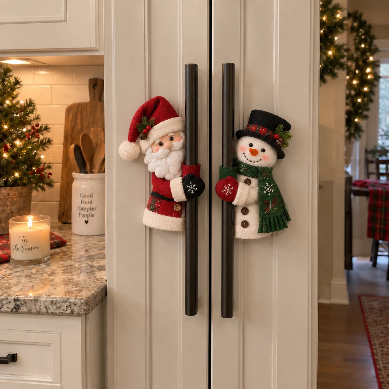 Christmas kitchen handle decorations