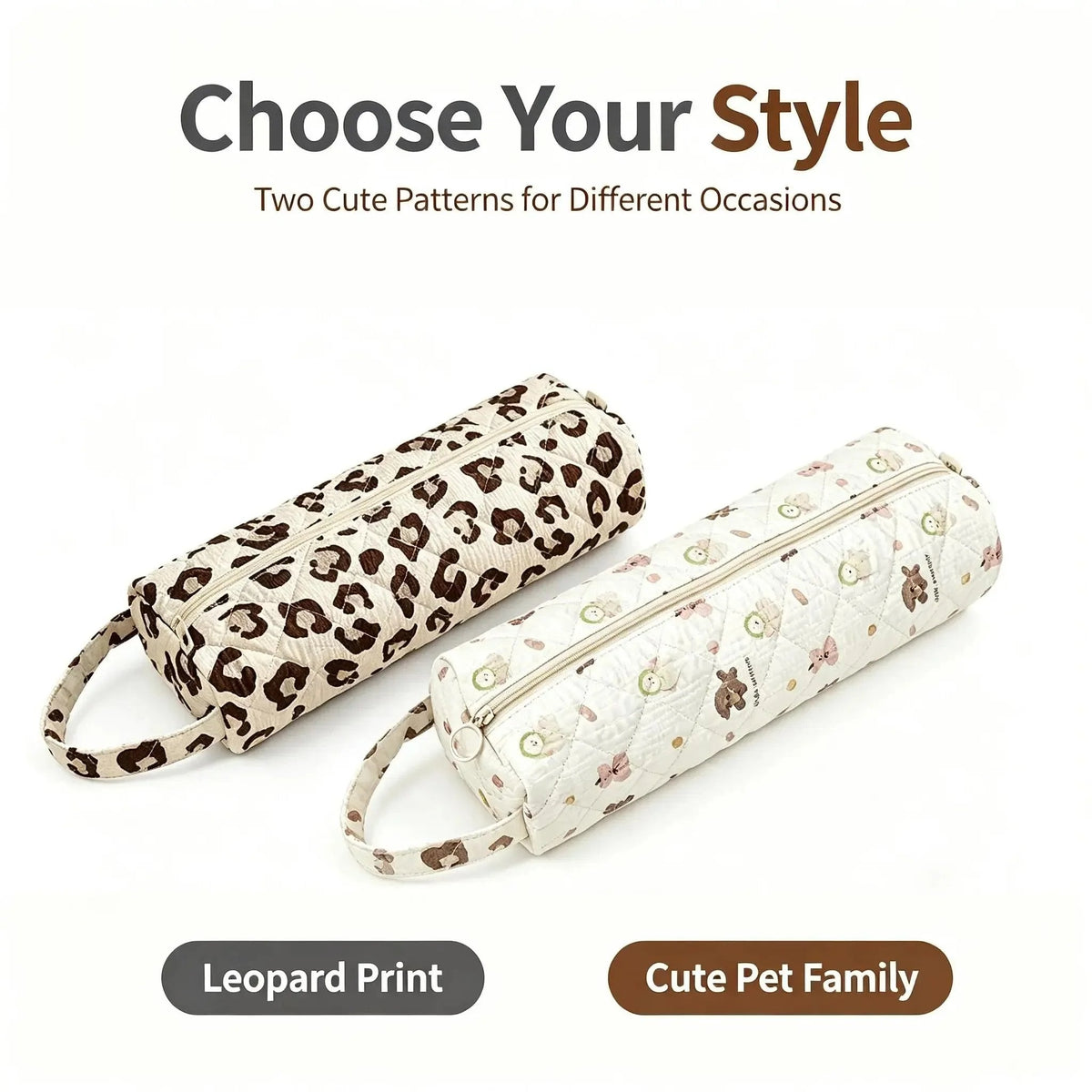 🎒Quilted Multi‑Purpose Storage Bag, Portable Zipper Cosmetic Makeup Pouch with Handle