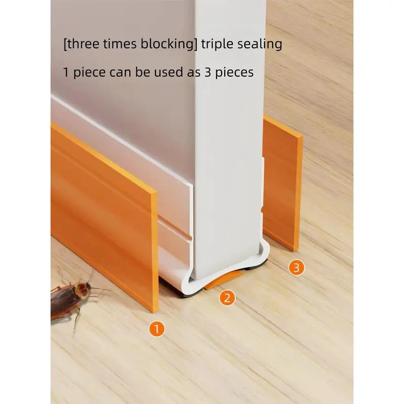 Triple Seal Under-Door Draft Stopper – Self-Adhesive PVC Weather Strip
