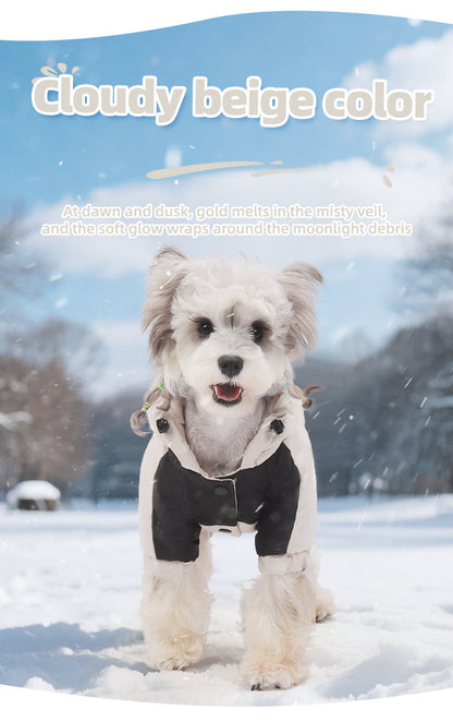 Dog Winter Snowsuit — Graphene Thermal Lining, Full Four-Leg Coverage, Hooded, Water-Resistant