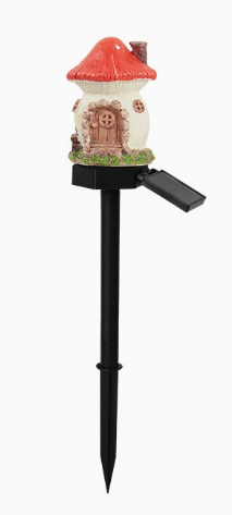 Solar Fairy-Tale Mushroom Cottage Garden Light