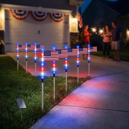 🔥Independence Day Promotion🦅Waterproof Solar 8-Piece Flag Light Set