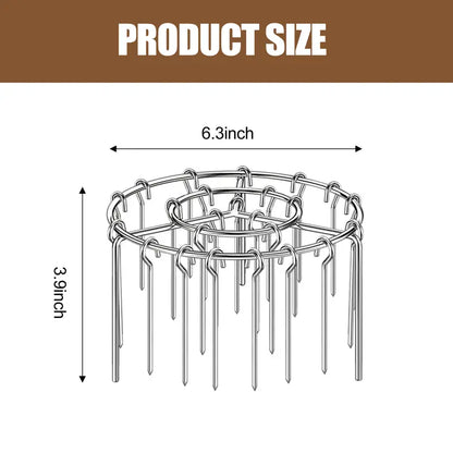 🍢 Turn Mop into Grill | 2-Pack Air Fryer Skewer Rack & Round Stainless Steel Grill Set ⚡