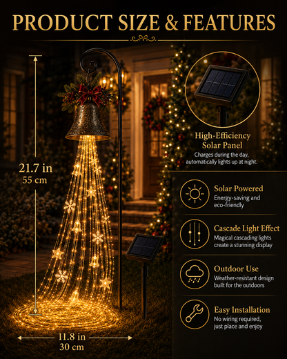 🎄🔥LAST DAY 70% OFF - 🔔Christmas Bell Cascade Solar Yard Light✨