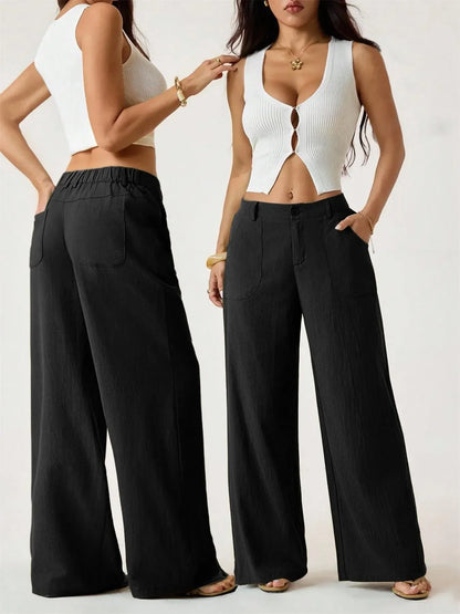 🔥Bestseller👖Women's High Waist Cotton Linen Wide Leg Pants